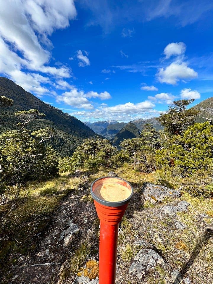 Coffee with a view. Get the instant cappacino packets, they’re great for coffee&snack breaks.