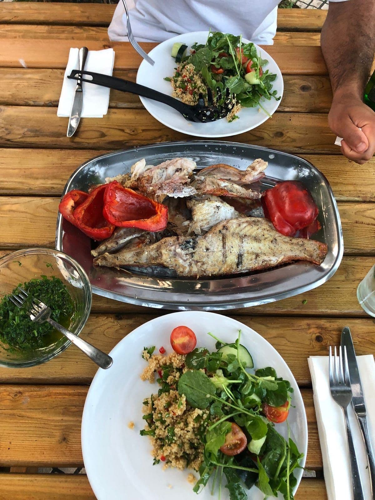 delighted with my fire… and the end result of the grill